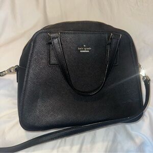kate spade Black Saffiano Dome Satchel with Detachable Strap